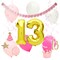 42 Piece Official Teenager Birthday Decorations for Girls 13th Birthday Party (Pink, White)